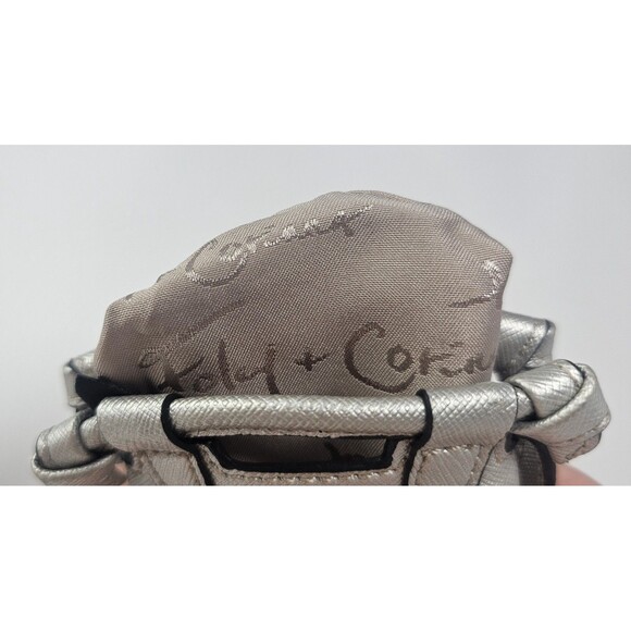 Foley & Corinna Silver Leather Tiny Disco City Satchel Handbag Charm Coin Purse - Picture 9 of 12